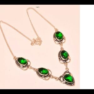 New beautiful sterling silver green amethyst